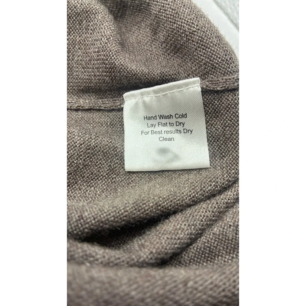 Pronto Uomo Polo Sweater 2XLT Brown 100% Extra Fine Merino Wool Long Sleeve